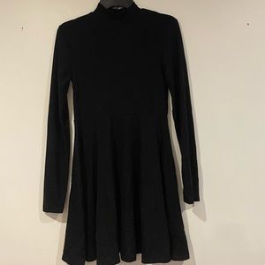 Black, sparkly dress with turtleneck style neckline